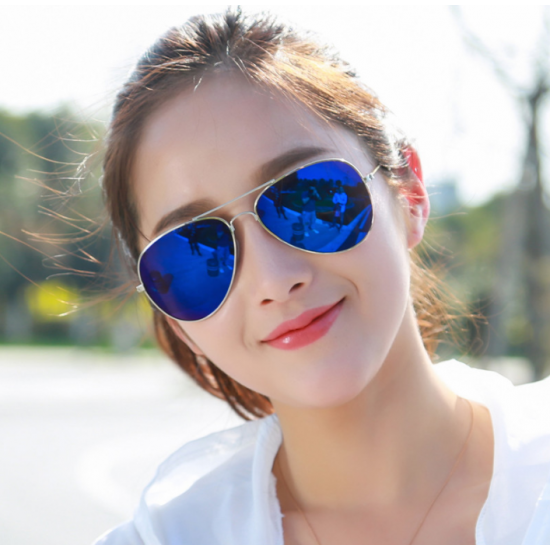 Blue Mirrored Aviators Reflective Sunglasses Pilot Sunnies Shades w/Silver  Frame | eBay