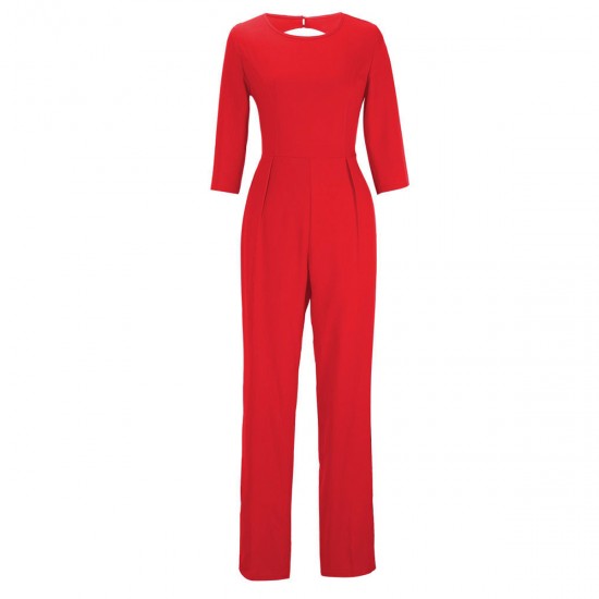 Buy Women Summer Red Sexy Leak Back Jumpsuit Trousers Dress WC-143RD