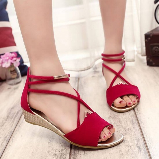 Fancy on sale red sandals