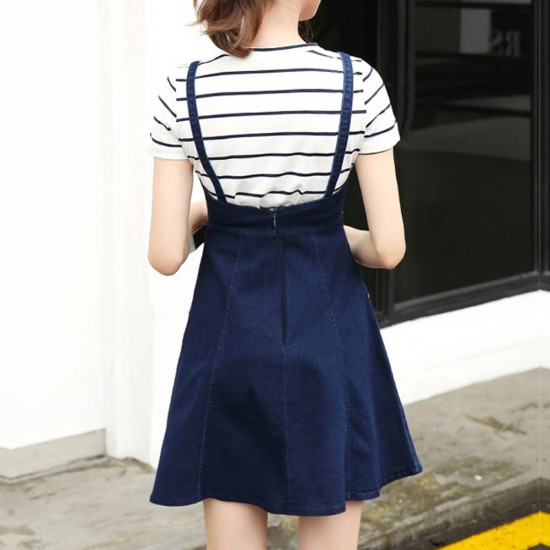 ladies denim midi dress
