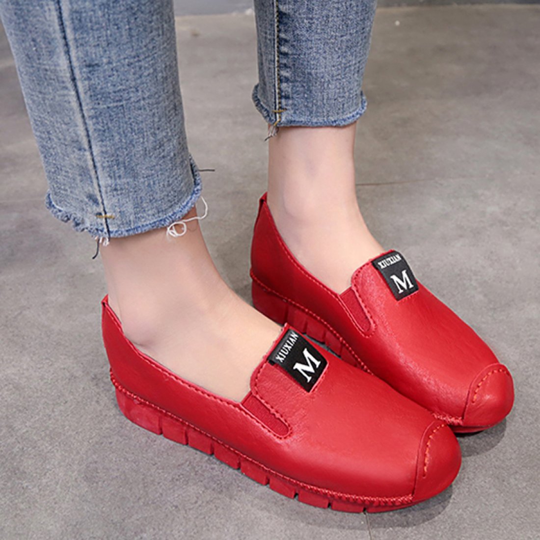 Buy Red Soft Casual Loose Work Shoes For Women S-118RD | Look Stylish ...