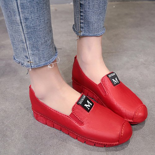 Showing image for Red Soft Casual Loose Work Shoes For Women S-118RD