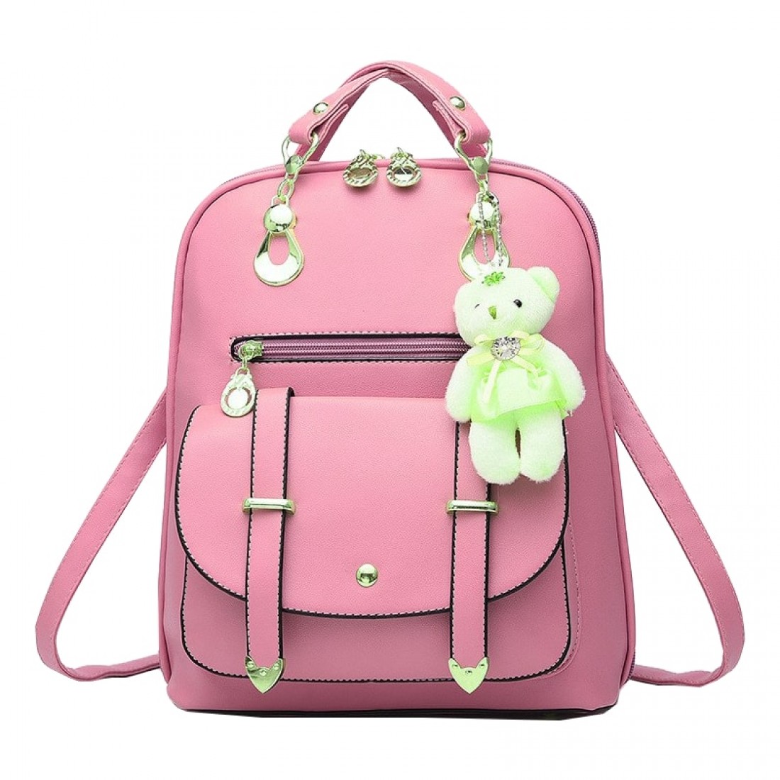 Buy Teddy Bear Hanging Pink Double Strap Backpack WB-85PK ...