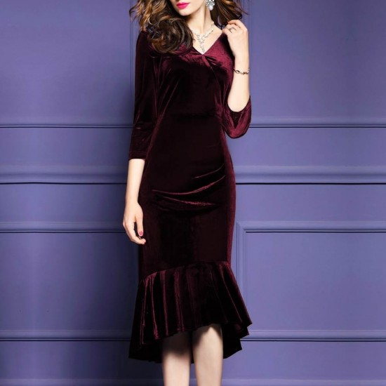 one piece velvet dress