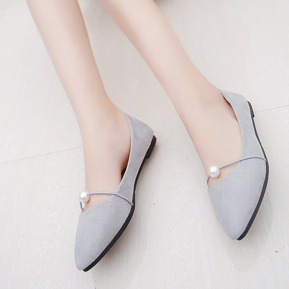 grey flat shoes