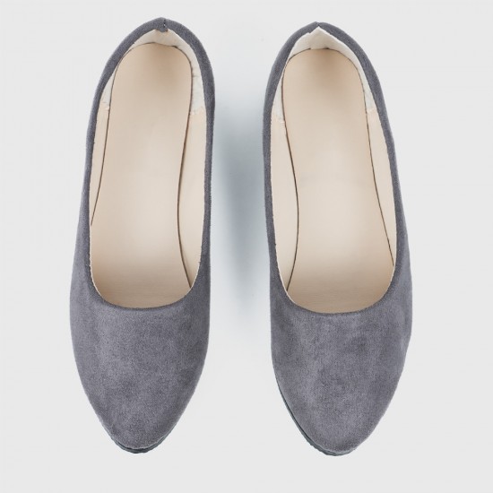 Grey suede deals flat shoes