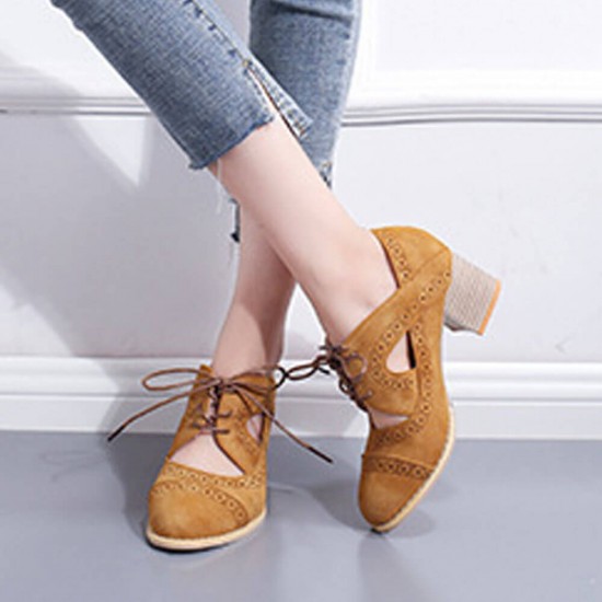 Buy Summer Carved Leather Lace Up 