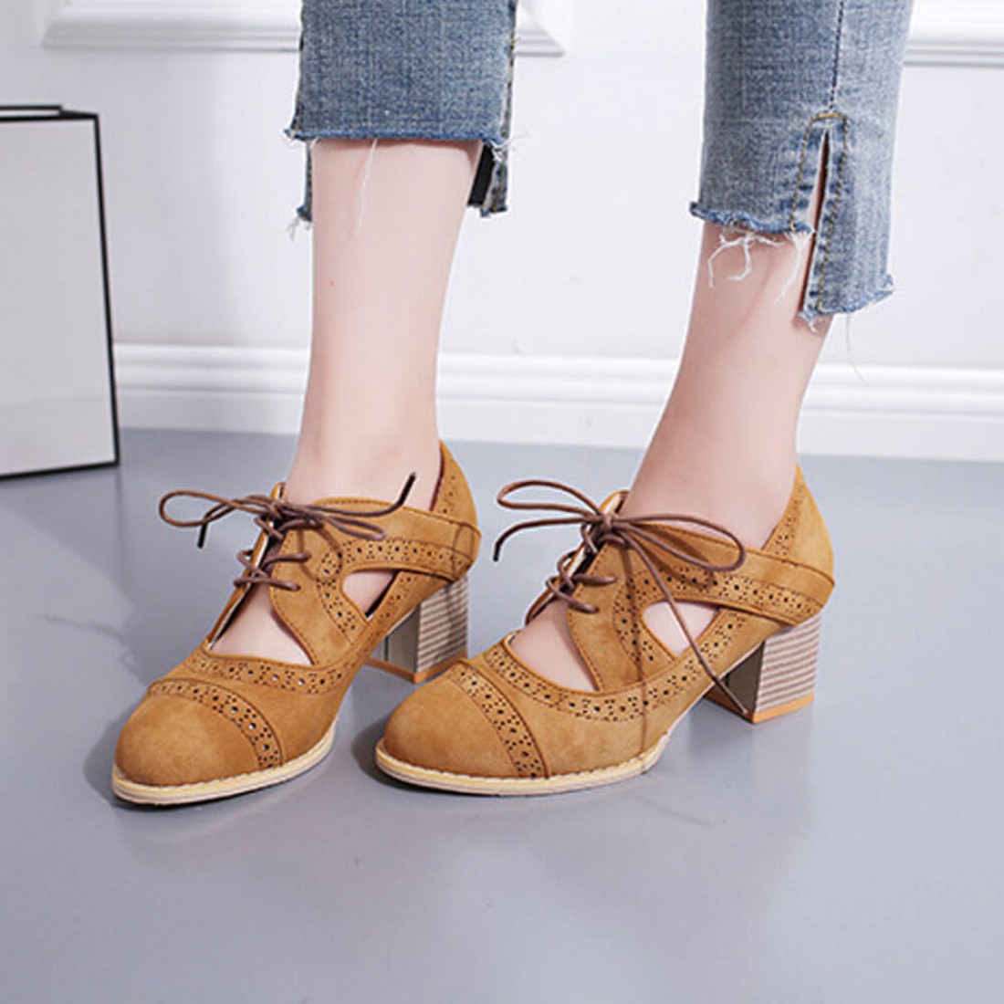 Buy Summer Carved Leather Lace Up Oxfords Shoes For Women S 219br Look Stylish 5728