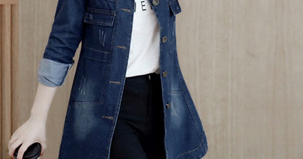 Mid length jean sales jacket