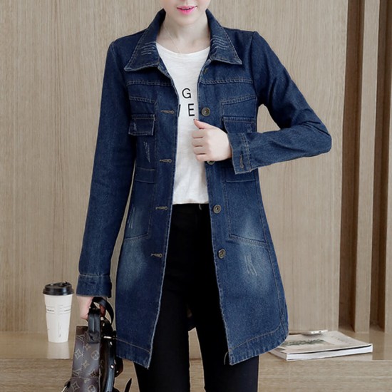 Long denim jacket for hot sale girls