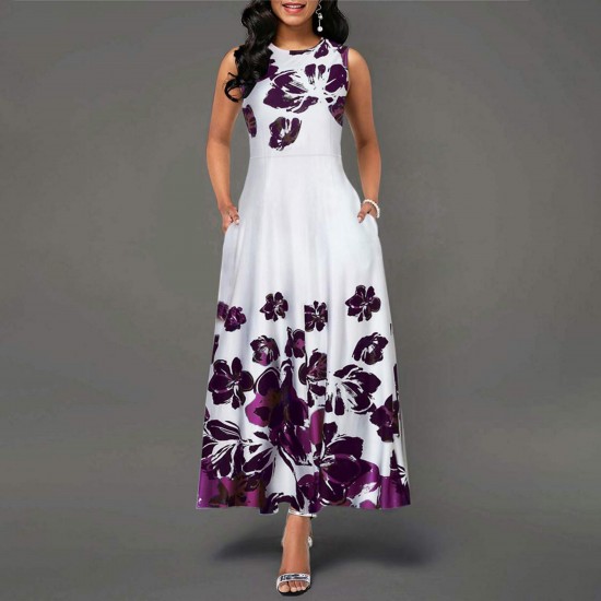 Sleeveless long dress sale