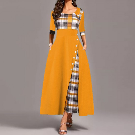 short sleeve long gown
