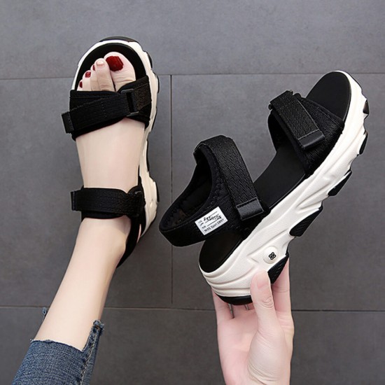 Buy Thick Rubber Sole Strapped Casual Sports Sandals Black