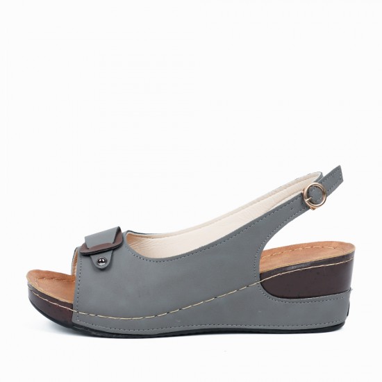 Grey wedges hot sale closed toe