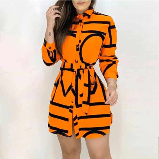 Orange and 2025 black striped dress