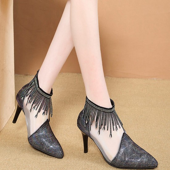 Mesh stiletto clearance heels