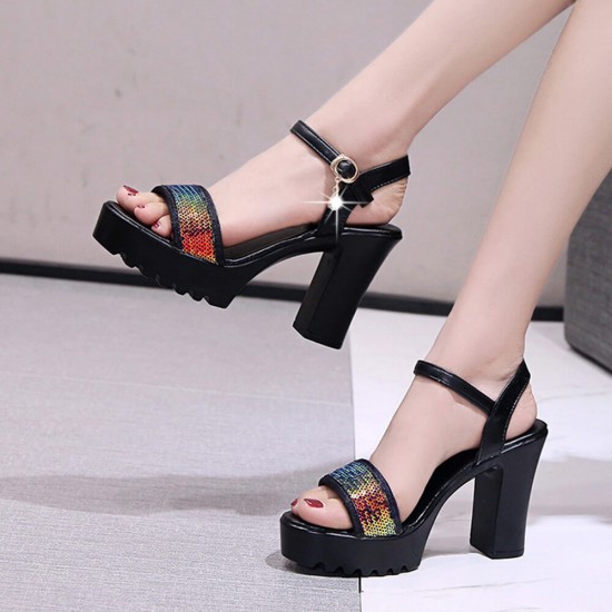 Thick high heel online sandals