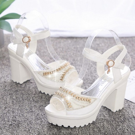 Thick clearance white sandals