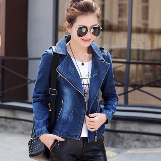 Denim jacket hot sale with zipper sleeves