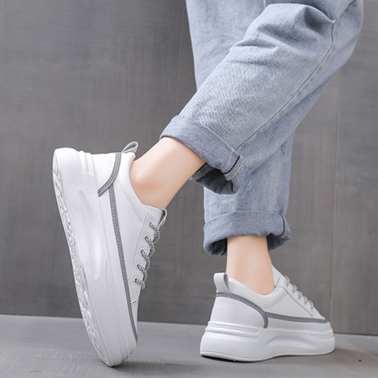 Grey leatherette lace up on sale sneaker