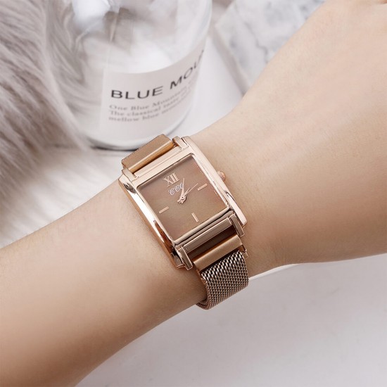 Rectangular dial ladies watch sale