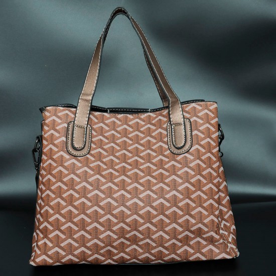 Chocolate Polyurethane Leather Ladies Tote Bag