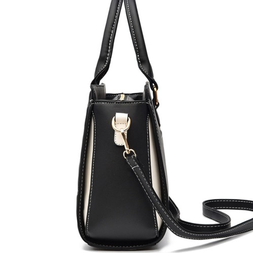 Showing image for Trendy Wrinkled Embossed Double Hand Tote Hand Bag - Black Trendy Wrinkled Embossed Double Hand Tote Hand Bag - Black |image