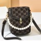 Showing image for Letter Printed Pearl Chain Cellphone Flip Square Mini Shoulder Bag - Dark Brown Letter Printed Pearl Chain Cellphone Flip Square Mini Shoulder Bag - Dark Brown |image