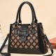 Showing image for Luxury Double Handle Floral Printed Vertical Square Tote Hand Bag - Dark Brown Luxury Double Handle Floral Printed Vertical Square Tote Hand Bag - Dark Brown |image