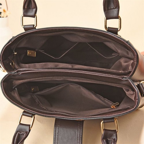 Showing image for Luxury Double Handle Floral Printed Vertical Square Tote Hand Bag - Dark Brown Luxury Double Handle Floral Printed Vertical Square Tote Hand Bag - Dark Brown |image