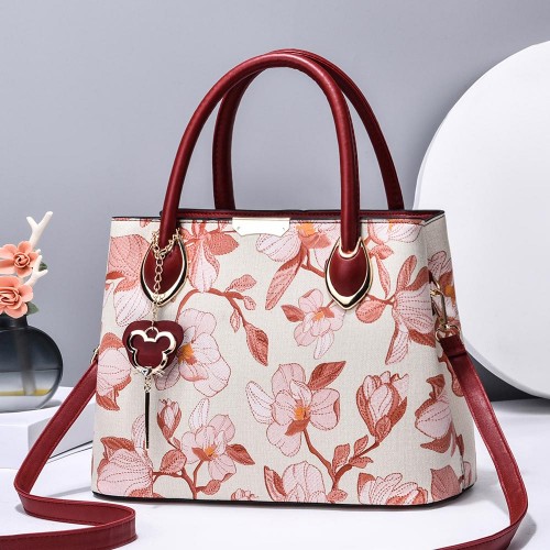 Showing image for Romantic Floral Printed Bucket Inner Pocket Women Hand Bags - Red Romantic Floral Printed Bucket Inner Pocket Women Hand Bags - Red |image