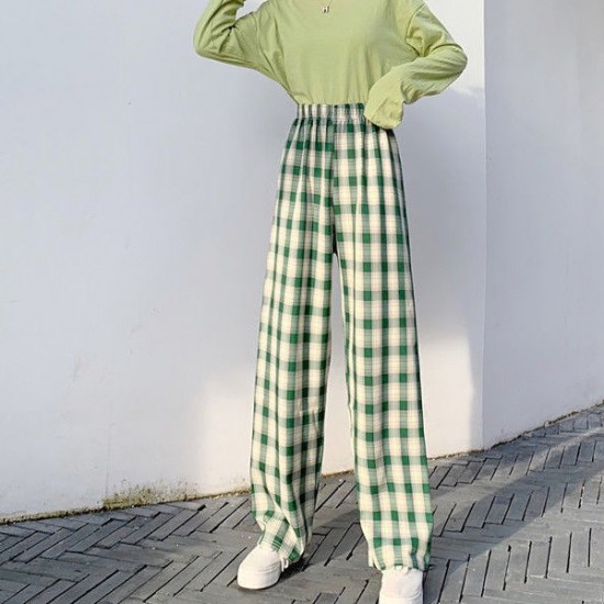 Vintage high waisted plaid pants on sale