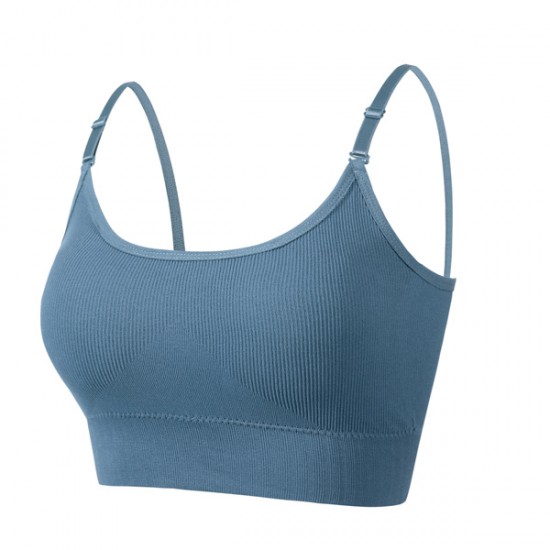 Buy Detachable Mold Cup Sporty Sling Shape Women Bra Set - Blue