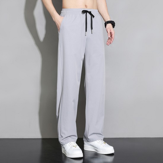 Buy Men s Draped Silk Sports Trousers Grey Fashion BusinessArcade