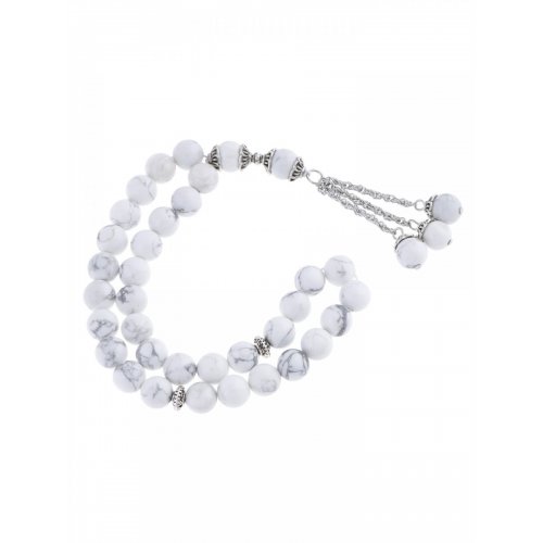 Showing image for Masbaha Unisex White Chalk Magnesite Prayer Beads ANM-22 Masbaha Unisex White Chalk Magnesite Prayer Beads ANM-22 image