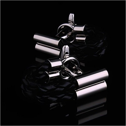 Showing image for Look Stylish Black Leather Chain Men's Cufflinks CFL-08 Look Stylish Black Leather Chain Men's Cufflinks CFL-08 image