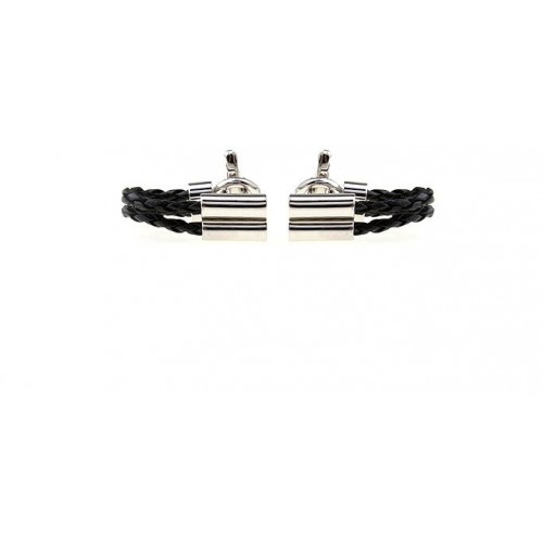 Showing image for Look Stylish Black Leather Chain Men's Cufflinks CFL-08 Look Stylish Black Leather Chain Men's Cufflinks CFL-08 image