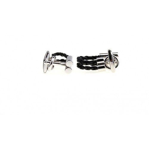 Showing image for Look Stylish Black Leather Chain Men's Cufflinks CFL-08 Look Stylish Black Leather Chain Men's Cufflinks CFL-08 image