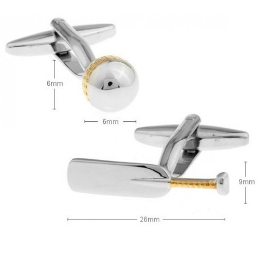 Showing image for Look Stylish Silver and Gold Plated Cricket Bat Ball Sports Cufflinks CFL-32 Look Stylish Silver and Gold Plated Cricket Bat Ball Sports Cufflinks CFL-32 image