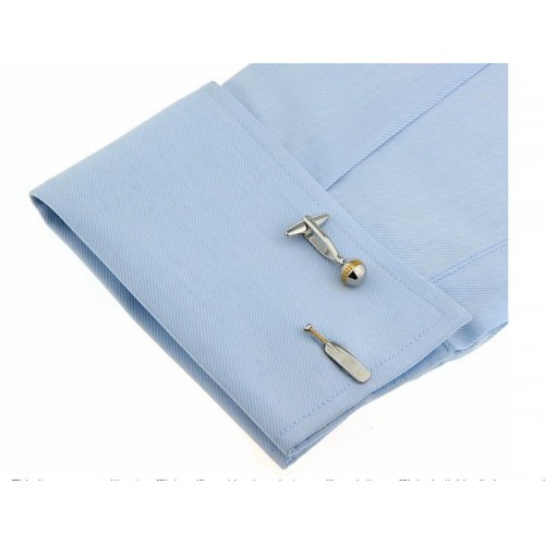 Showing image for Look Stylish Silver and Gold Plated Cricket Bat Ball Sports Cufflinks CFL-32 Look Stylish Silver and Gold Plated Cricket Bat Ball Sports Cufflinks CFL-32 image