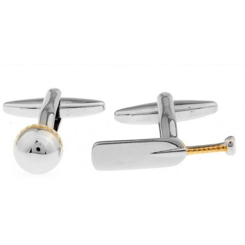 Showing image for Look Stylish Silver and Gold Plated Cricket Bat Ball Sports Cufflinks CFL-32 Look Stylish Silver and Gold Plated Cricket Bat Ball Sports Cufflinks CFL-32 image