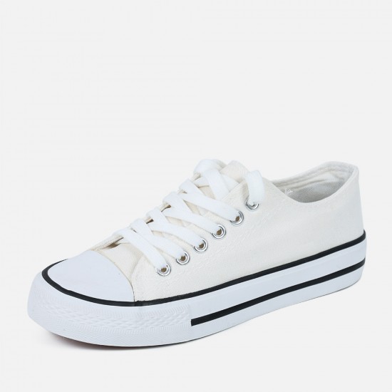 Women White Color Comfty Canvas Shoes For Women WS 03W