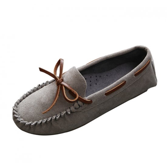 Buy Women Fashion Grey Suede Matte Comfortable Loafer Flats WF-05GR