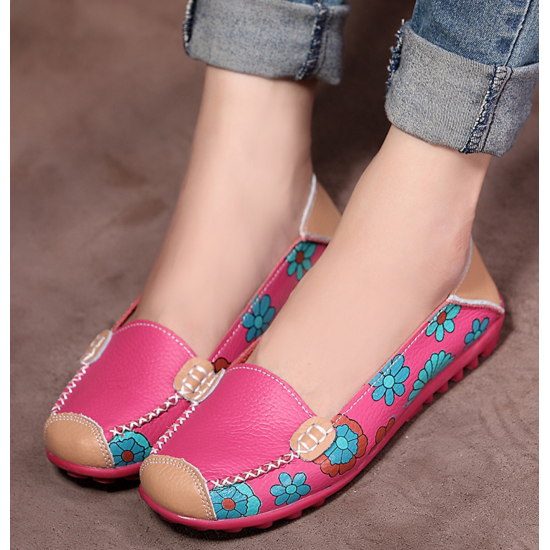 Buy Women Pink Casual Comfortable Soft Mom Shoes Loafer Flats S-37PK ...